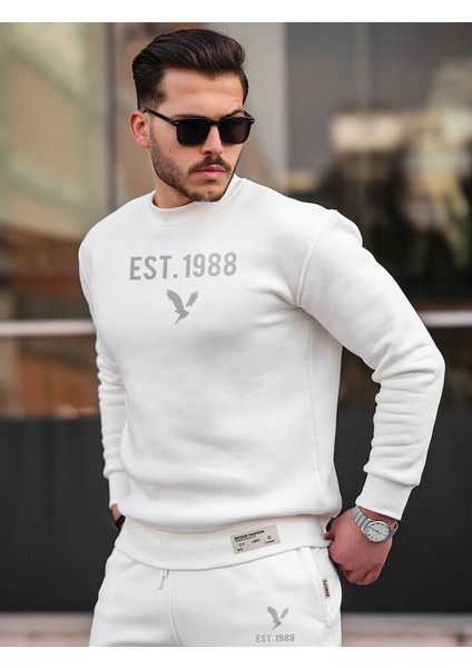 Erkek Eşofman Takımı Pamuklu Slim Fit Nakışlı Relaxed Takım