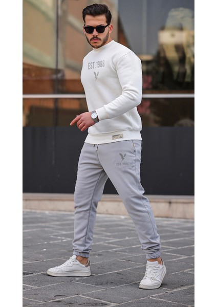 Erkek Eşofman Takımı Pamuklu Slim Fit Nakışlı Relaxed Takım