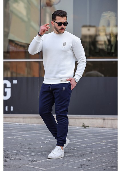 Erkek Eşofman Takımı Pamuklu Slim Fit Nakışlı Relaxed Takım
