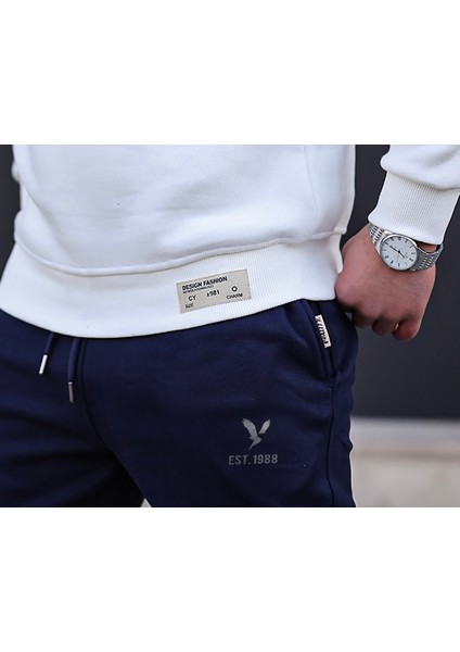 Erkek Eşofman Takımı Pamuklu Slim Fit Nakışlı Relaxed Takım