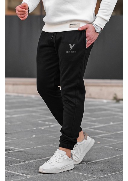 Erkek Eşofman Takımı Pamuklu Slim Fit Nakışlı Relaxed Takım