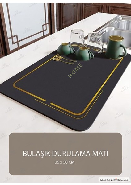 Siyah Renk Bulaşık Matı 35X50CM, Kurulama Matı, Tezgah Üstü Mat, Sihirli Paspas fiyatları