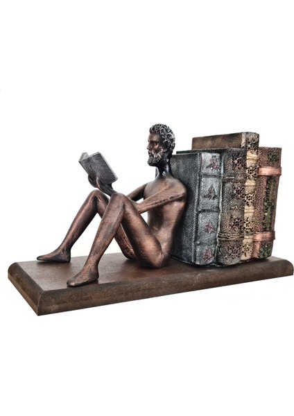Kitap Okuyan Insan Kitap Figürlü Biblo Özel Tasarım fırsatları