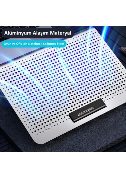 Icecoorel Alimünyum Hız Ayarlı Notebook Soğutucu Ergonomik Stand