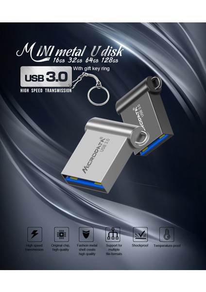 256Gb.Usb 3.0 Hızlı Usb Flash Bellek Metal Minik Sağlam