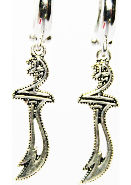 Lilahgümüştr Gümüş Zülfikar Taşsız Kadın Küpe