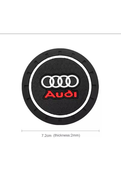Audi Uyumlu Siyah Silikon Bardak Altlığı A1 A3 A4 A5 A6 Q1 Q2 Q3 Q5 Q7
