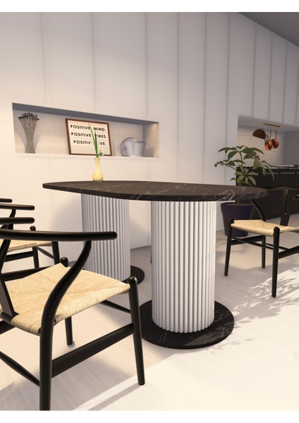 Oval Dekoratif Ahşap Ayaklı 6 Kişilik Yemek Masası Mutfak Masası fiyatları