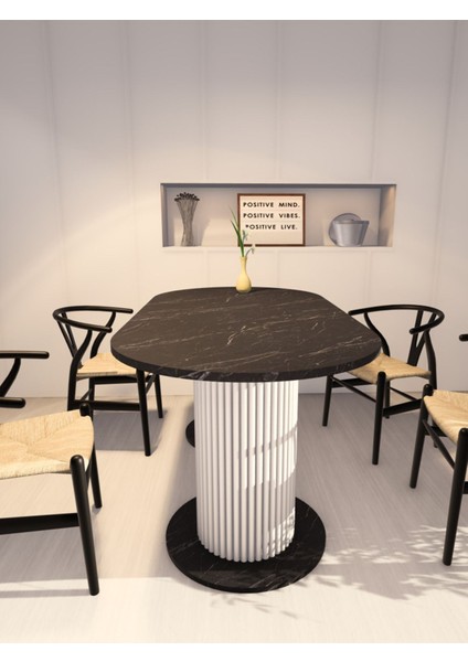 Oval Dekoratif Ahşap Ayaklı 6 Kişilik Yemek Masası Mutfak Masası modelleri