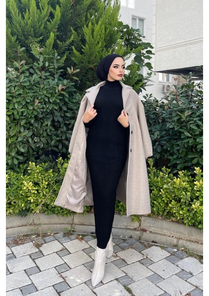 Triko Elbise Siyah modelleri