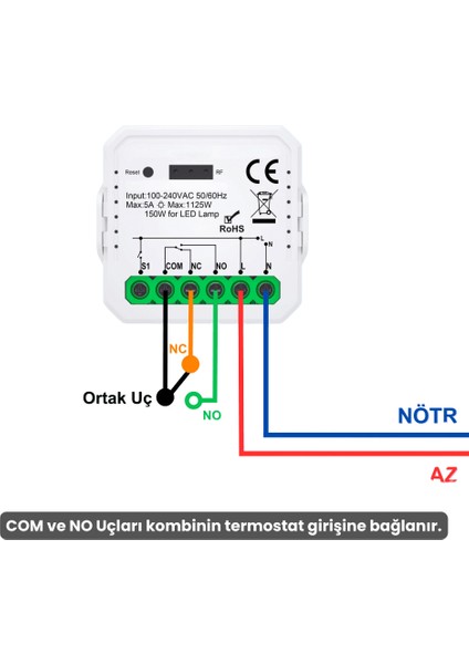 Zigbee Termostat Seti - Kuru Kontak Çıkışlı ( Tuya Smart Life Uyumlu)