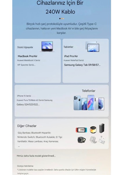 240W CE/FC/ROHS Lisanslı Type-C To Type-C Süper Hızlı Şarj ve Data Veri Kablosu Örgülü Sağlam