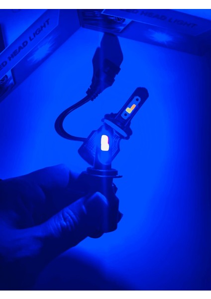 H11 LED Xenon 3 Renk Mavi, Beyaz, Sarı Şimşek Etkili LED Xenon