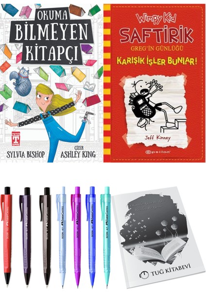 Saftirik 11 Karışık Işler Bunlar! ve Okuma Bilmeyen Kitapçı 2'li Set - Kalem
