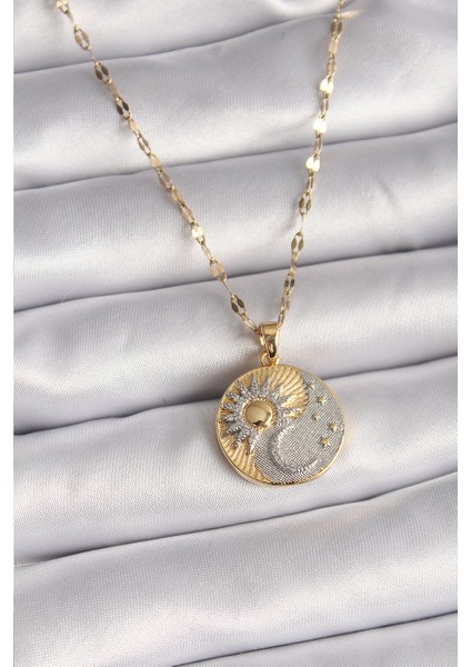 Pirinç Gold Renk Kırmızı Taşlı Mavi Mermer Desenli Küpe - TJ-BKO9514