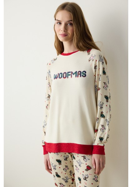 Woofmas Ekru Sweatshirt