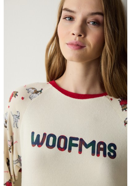 Woofmas Ekru Sweatshirt