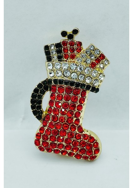 Bb Kristal Taşlı Yılbaşı Çorabı Broş fiyatları