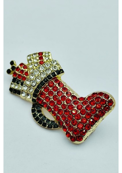 Bb Kristal Taşlı Yılbaşı Çorabı Broş modelleri