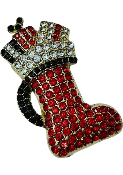 Bb Kristal Taşlı Yılbaşı Çorabı Broş fırsatları