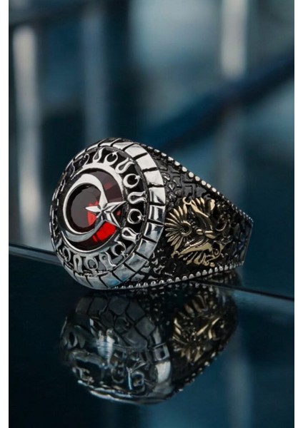 925 Ayar Gümüş Ay Yıldız Erkek Yüzük, Ay Yıldızlı Erkek Yüzük, Ay Yıldız modelleri