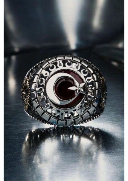 925 Ayar Gümüş Ay Yıldız Erkek Yüzük, Ay Yıldızlı Erkek Yüzük, Ay Yıldız fırsatları