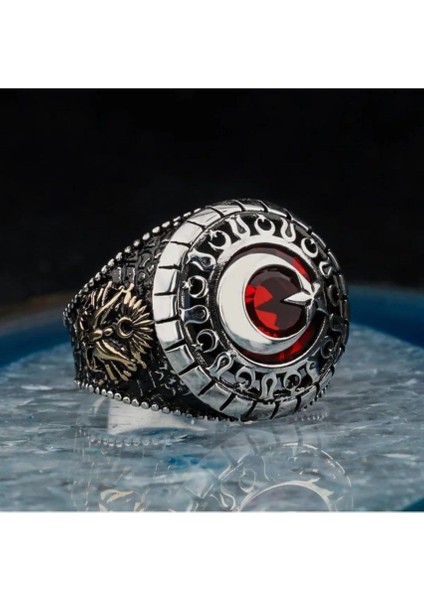 925 Ayar Gümüş Ay Yıldız Erkek Yüzük, Ay Yıldızlı Erkek Yüzük, Ay Yıldız indirimleri