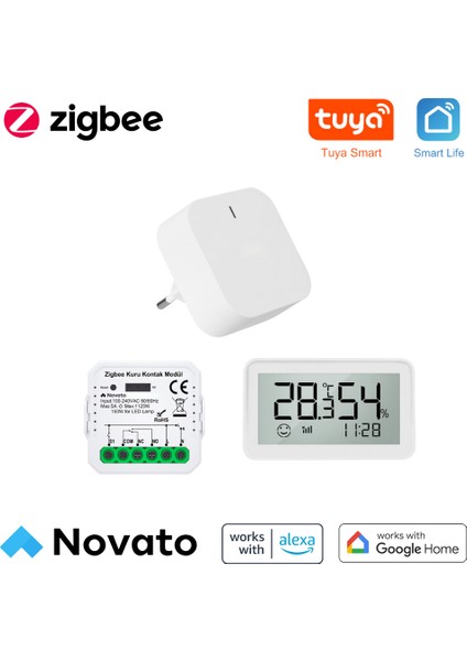 Zigbee Termostat Seti - Kuru Kontak Çıkışlı ( Tuya Smart Life Uyumlu)