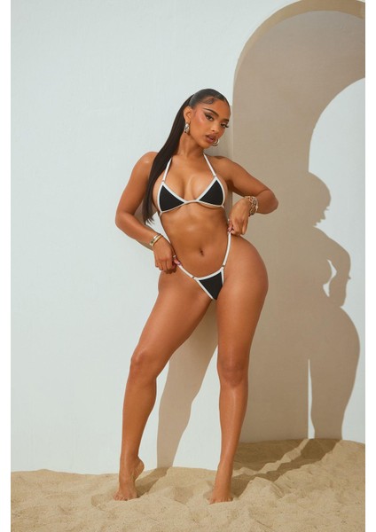 Bayan Metalli Tanga Bikini Takımı