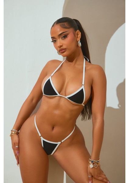 Bayan Metalli Tanga Bikini Takımı