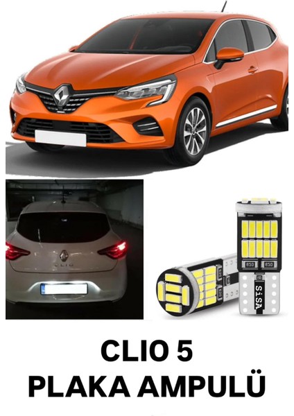 Renault Clıo 5 LED Plaka Aydınlatma Ampulü Beyaz Canbus'lu
