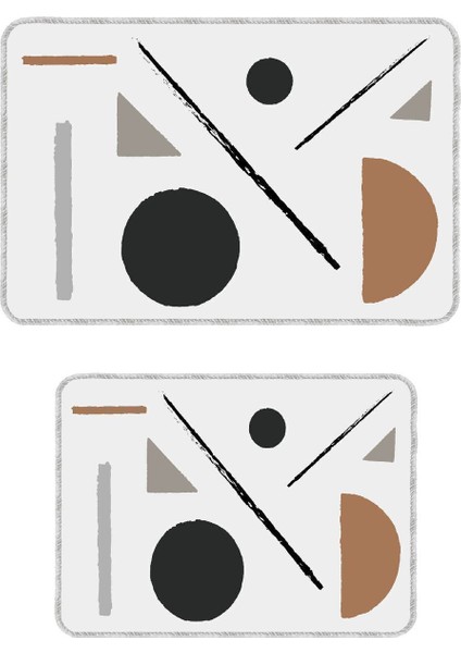 Dekoratif Modern Tasarım Kaymaz Taban Yıkanabilir Set Takım Gri Banyo Paspası 50X60-60X90 cm fiyatları