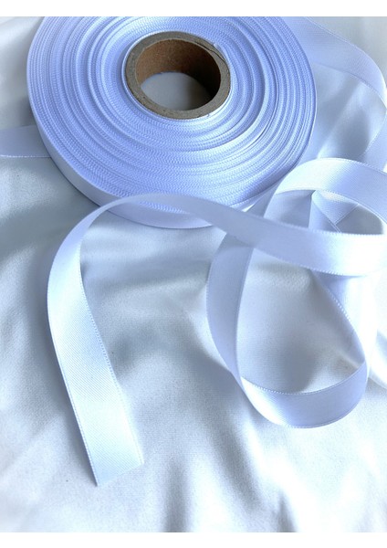 2 cm Beyaz Saten Kurdela 10 Metre