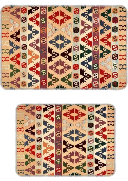 Dekoratif Modern Tasarım Kaymaz Taban Yıkanabilir Set Takım Renkli Banyo Paspası 50X60-60X90 cm fiyatları