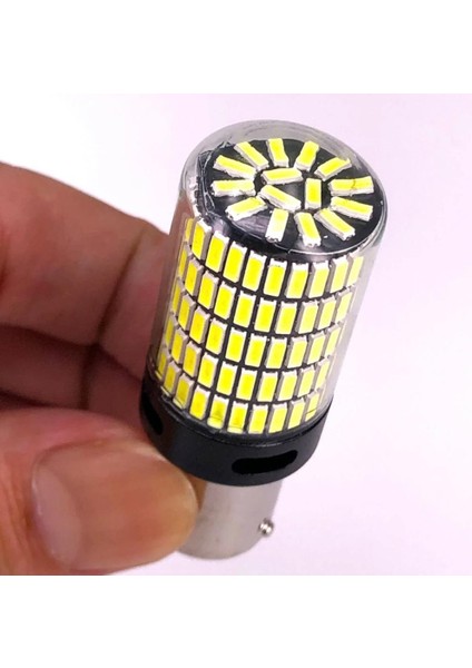 P21W BA15S 1156 144 Ledli Ultra Parlak Geri Vites Park Ampül Tek Duy Beyaz (2 Adet) P21W Ampül fırsatları