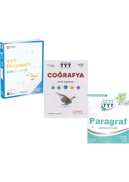 TYT Coğrafya - Matematik - Paragraf Soru Bankası 3 Kitap
