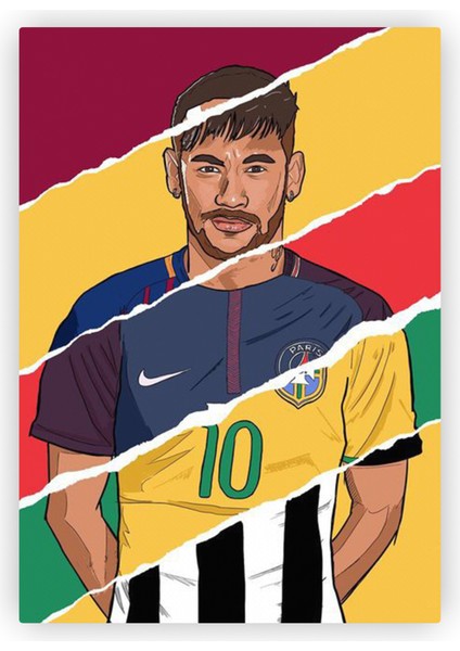 Neymar ve Formaları Ahşap Poster 20 x 29 cm