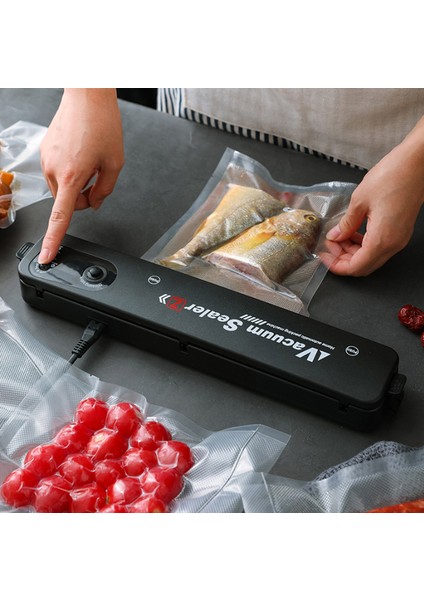 Vacuum Sealer Gıda Vakum ve Mühürleme Makinesi (10 Plastik Poşet Hediyeli)