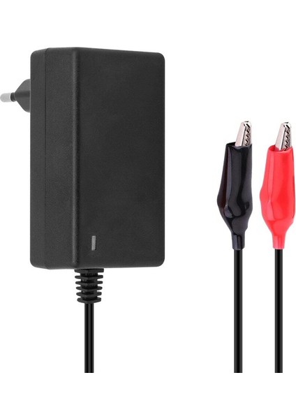 7.2 Volt - 1 Amper Krokodil Uçlu Priz Tip Kırmızı Yeşil Ledli Yerli Üretim Akü Şarj Adaptörü (OUT:6V1A) (4764)