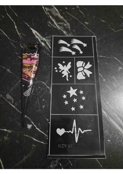 Al Chandhi Hint Kınası + Sşyah Renk +Şablon