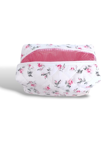 Kapitone Makyaj Çantası - Makeup Bag - Bakım Seyahat Kozmetik Çantası - Mira