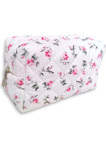 Kapitone Makyaj Çantası - Makeup Bag - Bakım Seyahat Kozmetik Çantası - Mira