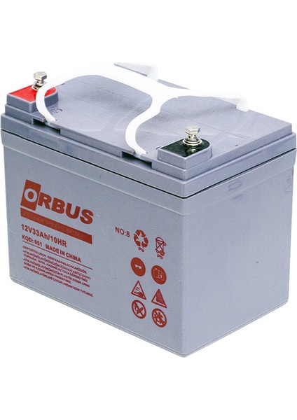 Orbus 12 Volt - 33 Amper Jel Tipi Engelli Araç Aküsü (190 x 130 x 167 Mm) (4764)