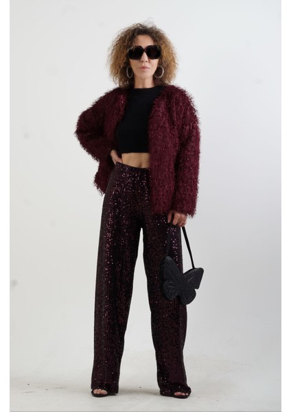 Bordo Saçaklı Ceket fiyatları