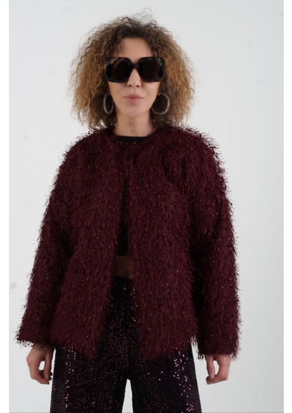 Bordo Saçaklı Ceket fırsatları