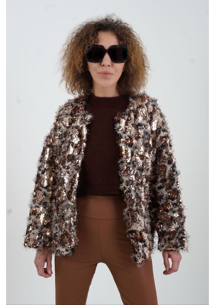 Leopar Pul Payetli Ceket fiyatları