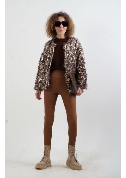 Leopar Pul Payetli Ceket modelleri