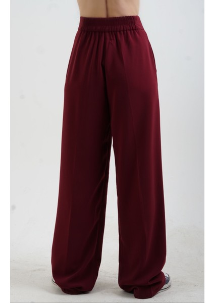 Bordo Geniş Paça Pantolon indirimleri