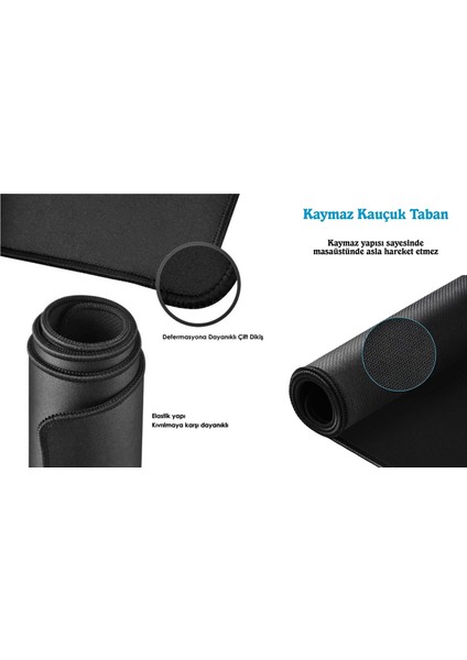 Mousepad Dikişli - Gaming Pad - Kaymaz Mousepad - Kaymaz Mouse Ped - Fare Pedi - Dikişli Mousepad 70x30 cm.