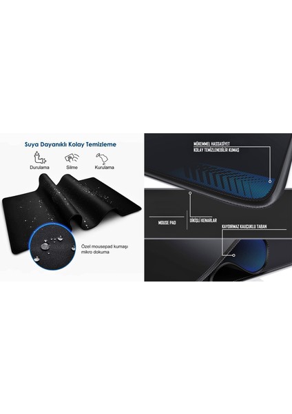 Mousepad Dikişli - Gaming Pad - Kaymaz Mousepad - Kaymaz Mouse Ped - Fare Pedi - Dikişli Mousepad 70x30 cm.